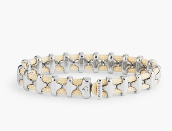 Armband Bold Bob Ivory/Silver S/M