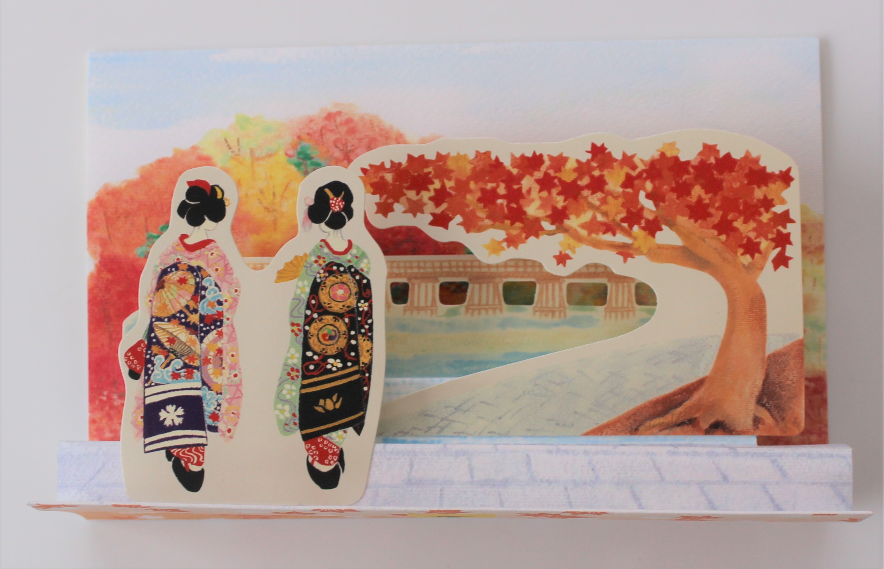 55513IxfOH9HtzPa7 Klappkarte Geishas Herbstlaub