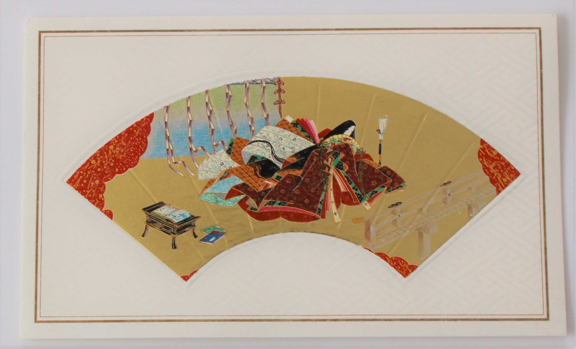 5550 Grußkarte Geisha auf Gold