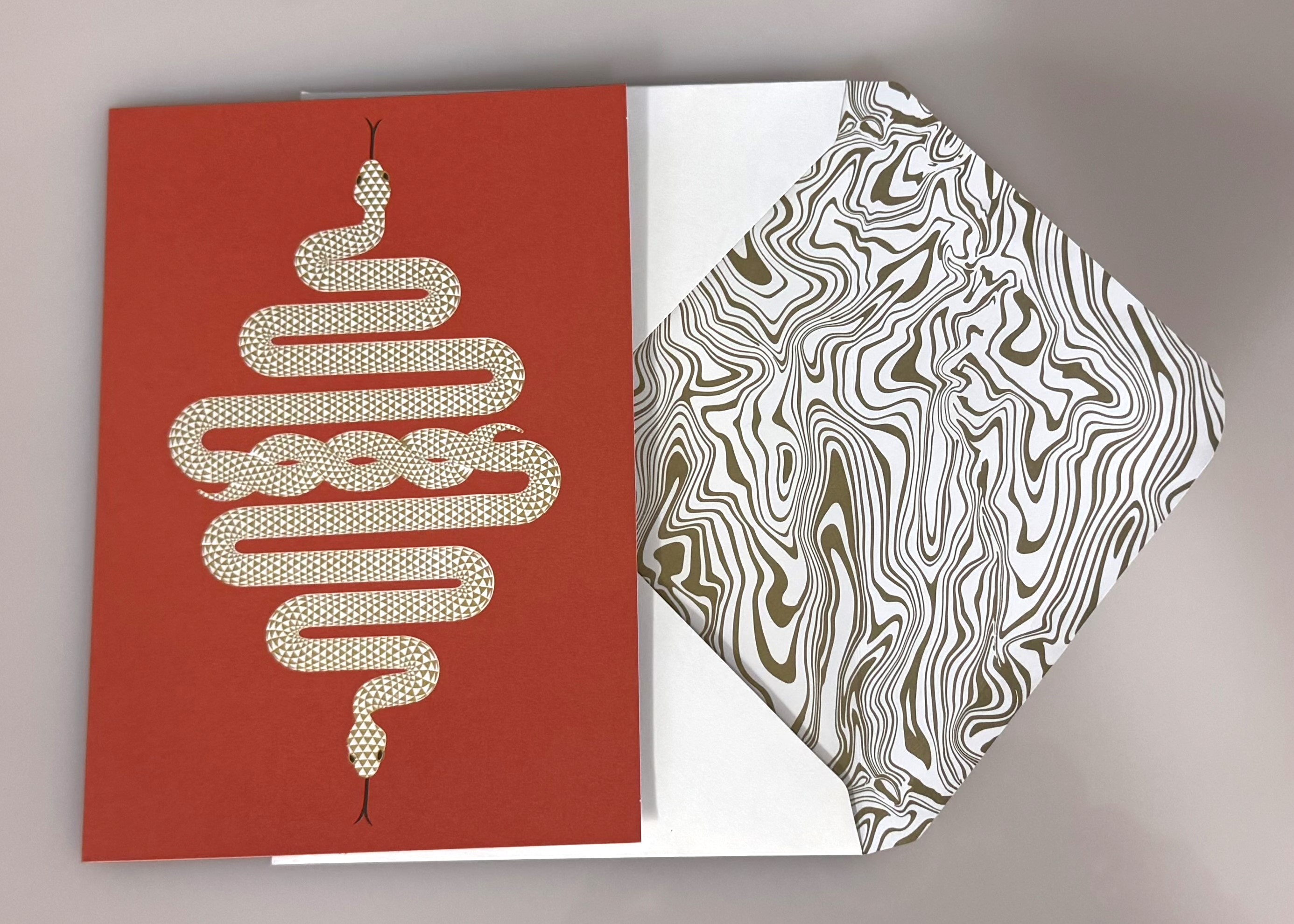 Schlange Karte mit Schlange orange