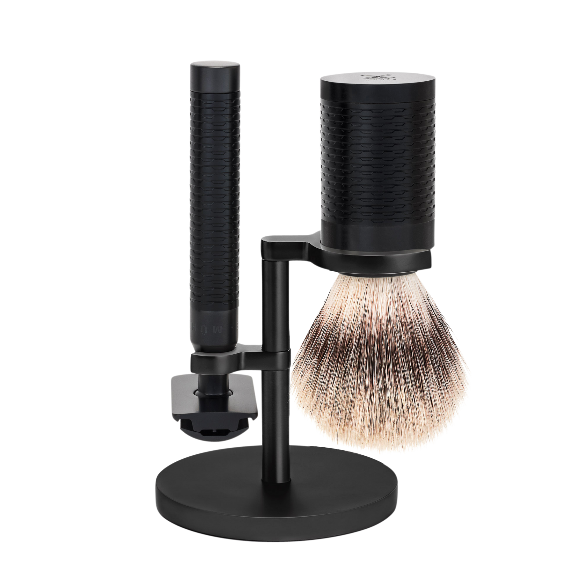 Rasierset ROCCA Silvertip Fibre Edelstahl/Schwarz