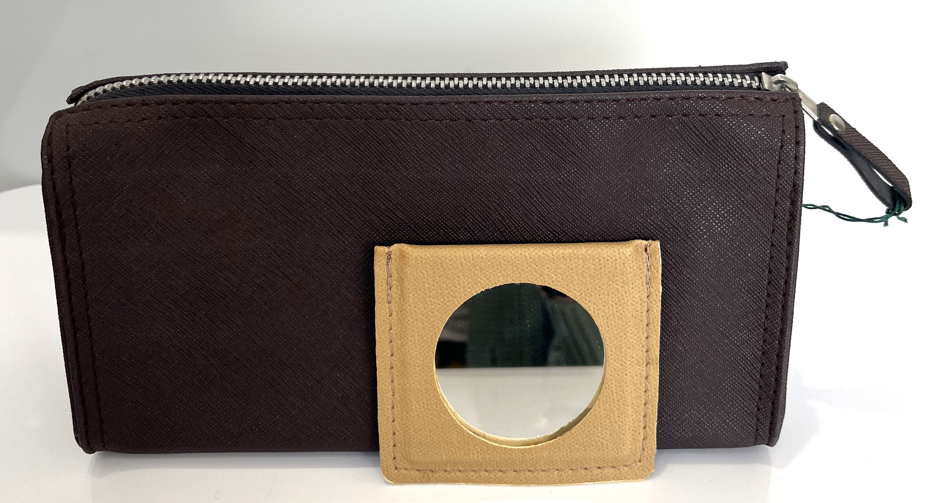 IMG_0749 Hammann Kosmetiktasche mit Spiegel Leder, braun