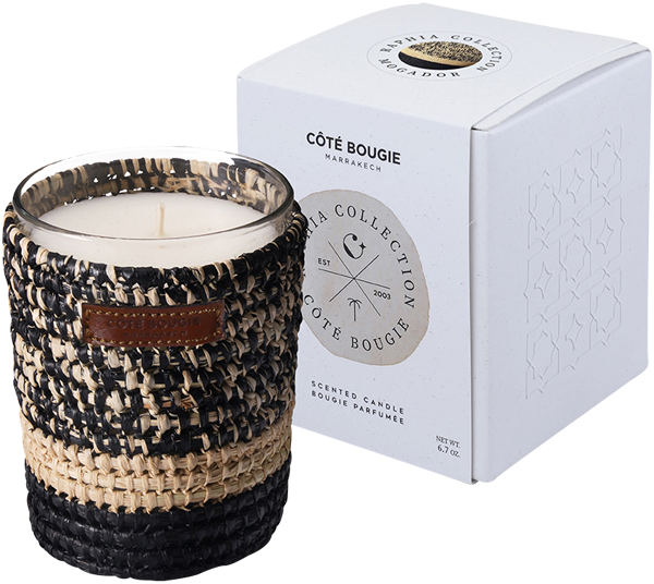 6111259026575_052 Duftkerze, Raphia, Mogador Noir, Fleur d'Oranger