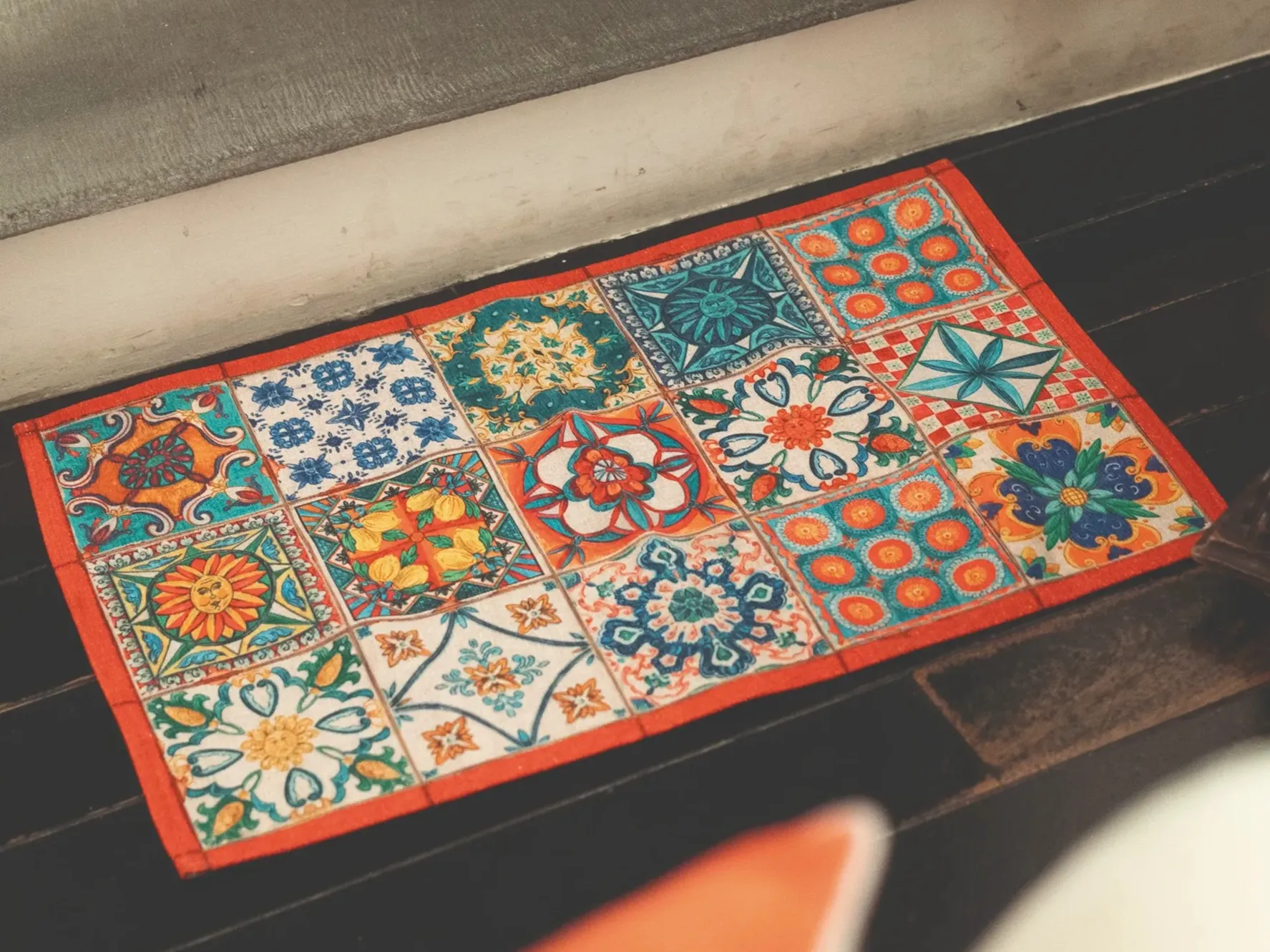 Fussmatte Camastra in Red von Tessitura Toscana Telerie